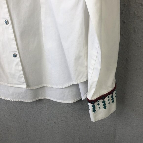 Roja Shirt Womens Large White Western Embroidered Snap Front Long Sleeve Cowgirl - Picture 15 of 16